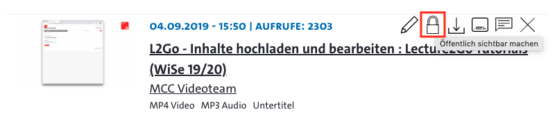 Screenshot Öffentlich freischalten